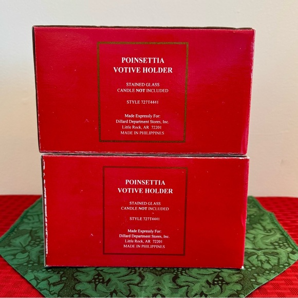 (2) Stained Glass Holiday Candle Holders - Picture 4 of 5